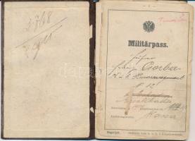 1909 Tartalékos mádi huszár katona igazolványa / Militärpass für das K.u.K Husarenregiment No. 12. E...