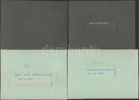 1945-1951 Automobilok, oldalkocsis motorkerékpárok, 6 db kartonra ragasztott osztrák fotó, hátoldalu...