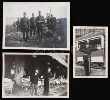 cca 1930-1940 Vegyes fotó tétel, 3 db., rendőrök, katonák, 6x9 cm x 2, 7x5 cm.