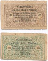 Szerb-Horvát-Szlovén Királyság / Maribor 1919. 10V + 20V T:III,III- Kingdom of Serbs, Croats and Slovenes / Maribor 1919. 10 Vinarjev + 20 Vinarjev C:F,VG