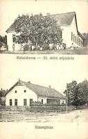 Kolozsborsa, Borsa; Állami elemi népiskola, Községháza, kiadja Ábrahám M. özvegye / school, town hall