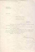 1940 Reményi Schneller Lajos nyilas pénzügyminiszter aláírása levélen