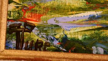 Fa képkeret nyomattal, apró hibákkal, belső:18×14 cm, külső: 31×27 cm