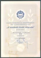 1970 Csanády György közlekedési miniszter aláírása okmányon