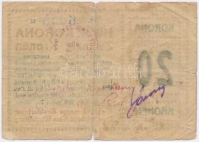 Magyaróvár / Mosonvármegye Direktóriuma 1919.05.07. 20K hátoldalán bélyegzéssel T:III,III- Adamo MAG...