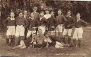 1919 nógrádverőcei futballcsapat csoportképe, Janák V. felvétele / Hungarian football team group photo