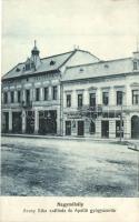 Nagymihály, Michalovce; Arany Bika szálloda, Apolló gyógyszertár, Strompl Gábor üzlete / hotel, pharmacy, shop