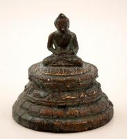 Antik bronz Buddha figura, m:8 cm