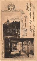 Budapest XII. Istenhegyi út 11. Villa Holub, belső, címer, kiadja J. Holub, Art Nouveau (EB)