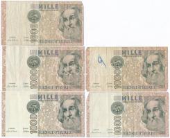 Olaszország 1976-1983. 1000L-10.000L (9x) T:III,III- egy ragasztott Italy 1976-1983. 1000 Lire - 10.000 Lire (9x) C:F,VG one sticked