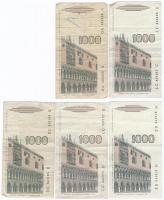 Olaszország 1976-1983. 1000L-10.000L (9x) T:III,III- egy ragasztott
Italy 1976-1983. 1000 Lire - 10...