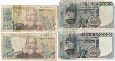 Olaszország 1976-1983. 1000L-10.000L (9x) T:III,III- egy ragasztott
Italy 1976-1983. 1000 Lire - 10...