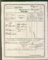 1868 Marhalevél "Mező Komárom M. Város 1855" "Pinczehely" "Somogy megye Ádánd Mezőváros"