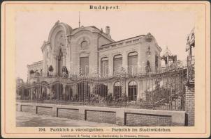 cca 1890 Budapest, Parkklub a Városligetben, Lichtdruck und Verlag von L. Rachwalsky. keményhátú fotó 16x11 cm