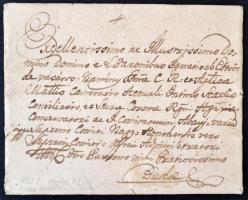 1823 báró Vásárosnaményi báró Eötvös Ignác alkancellárnak salgótarjáni tiszttartójától írt levél, melyben felé fennálló tartozásának megfizetését kéri, igen alázatos hangnemben. Egy beírt oldal, hozzá boríték