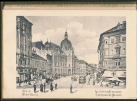 cca 1900 Budapest 32 lapos leporelló érdekes és mozgalmas városképekkel a megújuló városból. Festett...