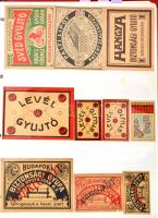 cca 1900-1960 Magyar gyufacímke gyűjtemény, kb. 900 db, ebből kb. 300 db 1945 előtti, köztük sok rit...