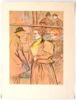 Henri de Toulouse-Lautrec (1864-1901): Hölgyek sétája. Nyomat, papír, jelzett a nyomaton, 31x22 cm