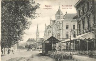 Brassó, Brasov, Kronstadt; Rezső körút, vendéglő terasza / street, restaurant's terrace