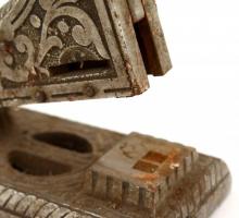 Régi fém tűzőgép, 10x11x5 cm