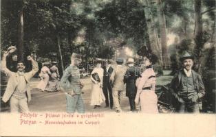 Pöstyén, Piestany; Gyógykert, montázs / spa park, montage