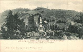 Branyiszkó, Pod Braniskom; Ünnepély az 1848-49-es diadal emlékére a honvédemléknél 1898 július 20-án, kiadja Szoller Géza / military monument, memorial ceremony