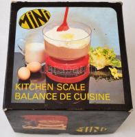 Retro mini konyhai mérleg, eredeti dobozában, 17×17 cm