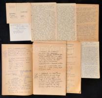 cca 1950-1980 Makkai László (1914-1989) történész irathagyatékának töredéke, benne különféle feljegy...