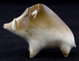 Zsolnay vaddisznó, kézzel festett, jelzett, hibátlan, h:10 cm, m:7 cm
