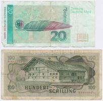 Ausztria 1969. 100Sch + Németország 1993. 20M T:III-,III
Austria 1969. 100 Schilling + Germany 1993...