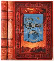 Flammarion, Camile: Népszerű csillagászattan és az égboltozat egyetemes leírása I-II. kötet. Fordította: Hoitsy Pál. Harmadik átjavított, a legújabb eredeti után átdolgozott és kibővített kiadás. Számos illusztrációval. Budapest, 1900, Pallas Irodalmi és Nyomdai Rt. Kiadói festett, aranyozott, egészvászon kötésben. A borítója viseltes, foltos, kopott. I. kötet 20-65 p. között a lapok hiányoznak. A 17-20 p. oldalak szakadtak, sérültek.