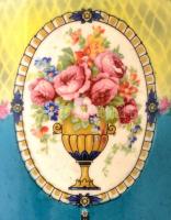 Díszváza, jelzés nélkül, matricás, kopott, m:35 cm