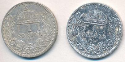 1915KB 1K Ag "Ferenc József" (2x) T:2,2-