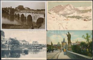 10 db RÉGI külföldi városképes lap, vegyes minőség / 10 old European town-view postcards, mixed quality