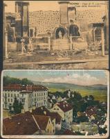 12 db RÉGI külföldi városképes lap, vegyes minőség / 12 old Europen town-view postcards, mixed quality