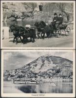 8 db RÉGI magyar és izraeli városképes lap, vegyes minőség / 8 old Hungarian and Israeli town-view postcards, mixed quality