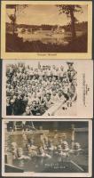 3 db magyar képeslap, két régi fürdőzők fotólap Hévízról és Hajdúszoboszlóról, egy modern Hévíz / 3 Hungarian postcard, 2 old and one modern postcards