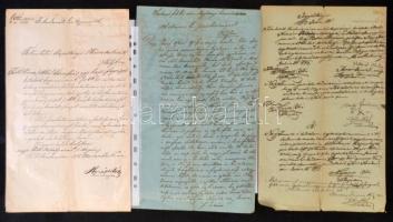 cca 1813-1875 Kecskemét, 9 db különféle rendőrségi jegyzőkönyv és egyéb irat