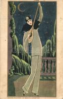 &#039;Canta pierrot la solita canzone&#039; Italian art postcard, s: Mattina (EK)