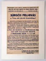 1948 Felhívás zsidó árva leányok kiházasítására a Weisz Mór nevét viselő deportált árva leányok kiházasítási alapjától. paszpartuban 36x50 cm