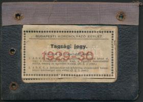 1929 Bp., A Budapesti Korcsolyázó Egylet fényképes tagsági igazolványa