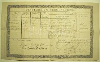 1834 Váci egyházi iskolai bizonyítvány