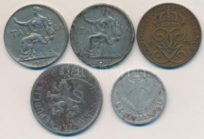 Olaszország 1922-1923R 1L Ni (2x) + Svédország 1933. 5o Br + Franciaország / Vichy-kormány 1942. 1Fr...
