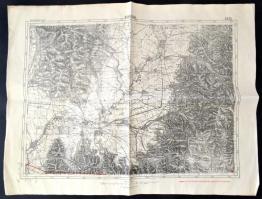 cca 1940 Kovászna térképe, 1:75000, k. k. Militärgeographisches Institut, 39,5×53,5 cm