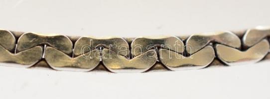 Ezüst(Ag) hullámmintás nyaklánc, jelzett, h: 59 cm, nettó: 13,1 g