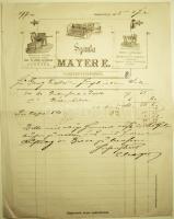 1875 Mayer vaskereskedés dekoratív számla