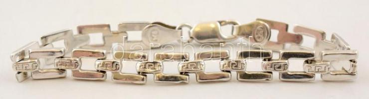 Ezüst(Ag), meander mintás karlánc, jelzett, h: 19 cm, nettó: 9,9 g