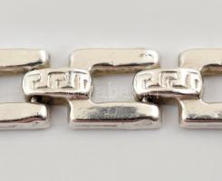 Ezüst(Ag), meander mintás karlánc, jelzett, h: 19 cm, nettó: 9,9 g