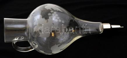 Kovácsoltvas gyertya és bor üveg tartó, m:33 cm