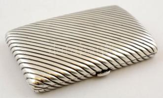 Ezüst(Ag) bordázott cigarettatárca, jelzett, 9x6x12 cm, nettó: 107,5 g